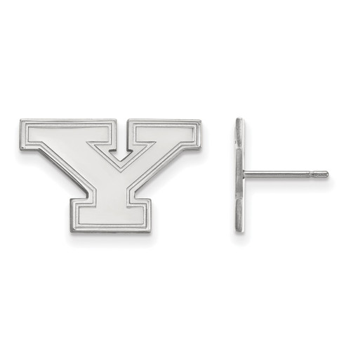 10K White Gold Youngstown State University Small Post Earrings by LogoArt