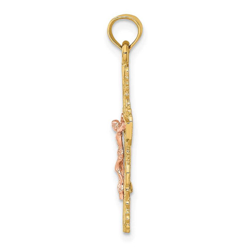 Image of 10k Yellow & Rose Gold w/ Lace Trim Crucifix Pendant