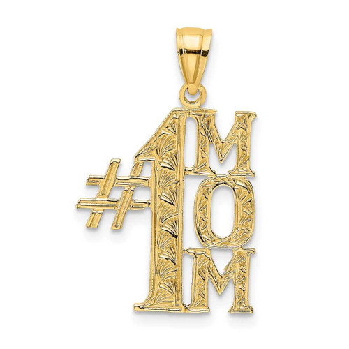 Image of 10k Yellow Gold #1 Mom Vertical Pendant