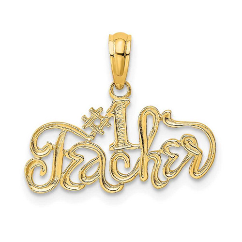 Image of 10K Yellow Gold #1 TEACHER Pendant