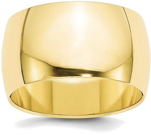 Image of 10K Yellow Gold 12mm Half Round Band Ring