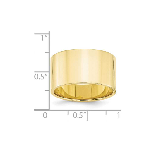 Image of 10K Yellow Gold 12mm Lightweight Flat Band Ring