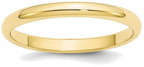 Image of 10K Yellow Gold 2.5mm Half Round Band Ring
