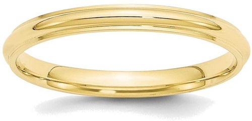 Image of 10K Yellow Gold 2.5mm Half Round with Edge Band Ring