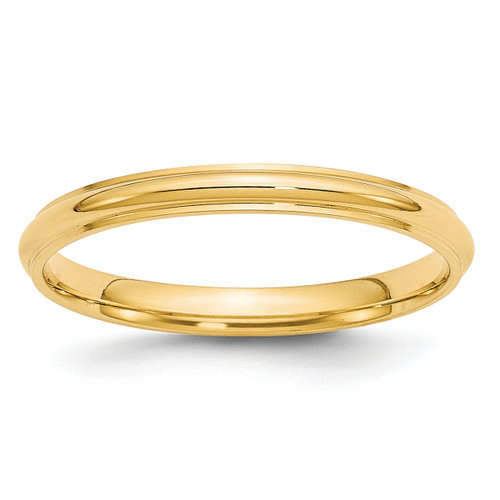 Image of 10K Yellow Gold 2.5mm Half Round with Edge Band Ring