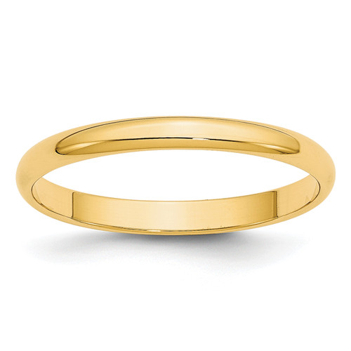 Image of 10K Yellow Gold 2.5mm Lightweight Half Round Band Ring