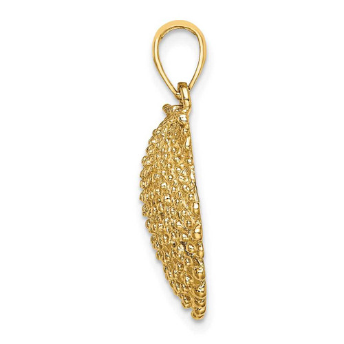 Image of 10K Yellow Gold 2-D Beaded Scallop Shell Pendant 10K7655