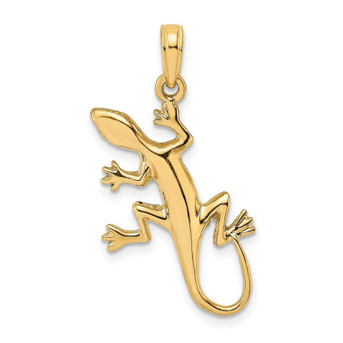 Image of 10K Yellow Gold 2-D Gecko Pendant