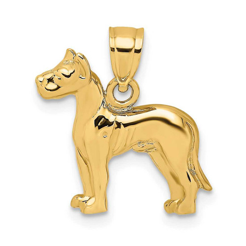 Image of 10K Yellow Gold 2-D Great Dane Dog Pendant