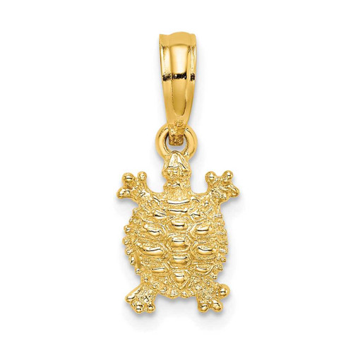 Image of 10K Yellow Gold 2-D Land Turtle Pendant 10K7650