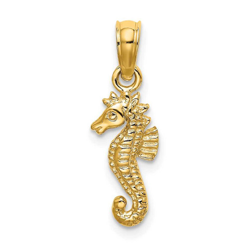 Image of 10K Yellow Gold 2-D Mini Seahorse Pendant