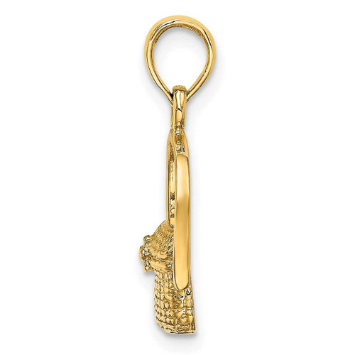 Image of 10K Yellow Gold 2-D Nantucket Basket Pendant 10K7966