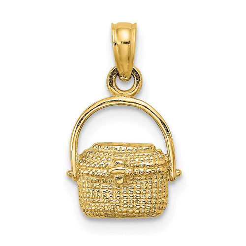 Image of 10K Yellow Gold 2-D Nantucket Basket Pendant 10K7967