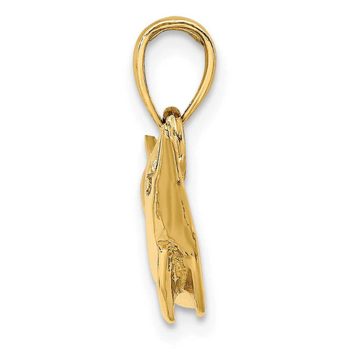 Image of 10K Yellow Gold 2-D Polished Dolphin Pendant