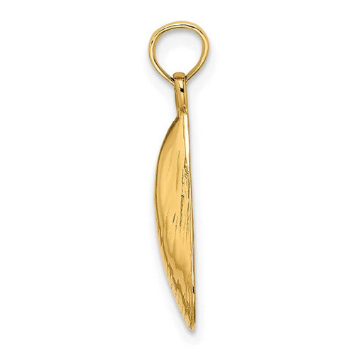 Image of 10K Yellow Gold 2-D Polished Mussel Shell Pendant