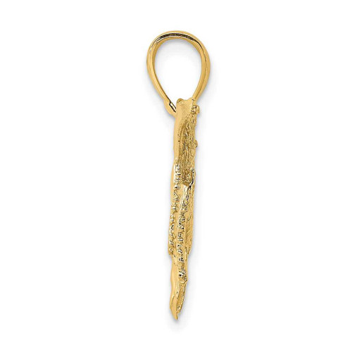 Image of 10K Yellow Gold 2-D Textured Whale Pendant