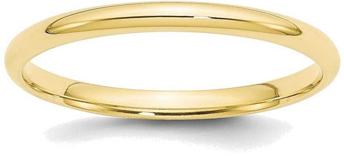Image of 10K Yellow Gold 2mm Lightweight Comfort Fit Band Ring
