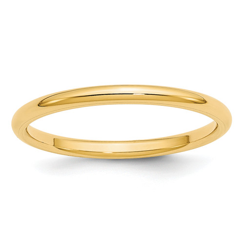 Image of 10K Yellow Gold 2mm Standard Comfort Fit Band Ring