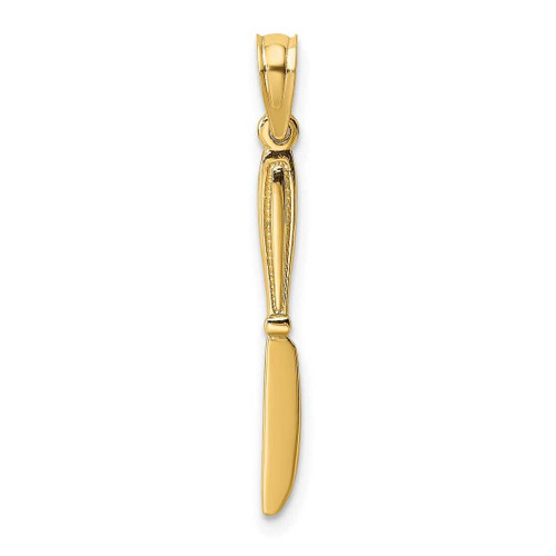 Image of 10k Yellow Gold 3-D & Polished Table Knife Pendant