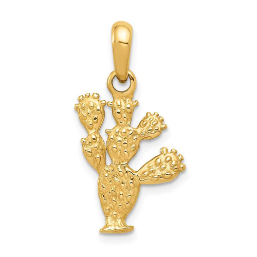 Image of 10K Yellow Gold 3-D Cactus Pendant