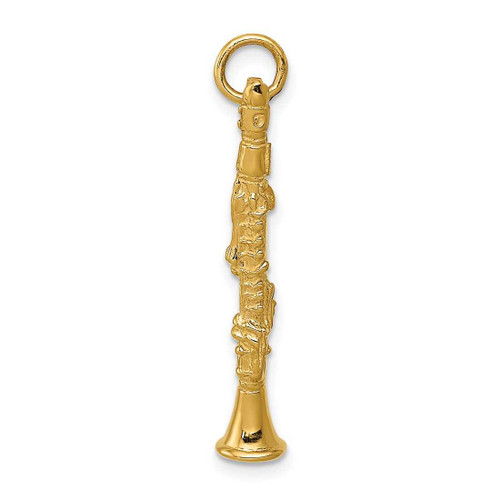 Image of 10K Yellow Gold 3-D Clarinet Charm