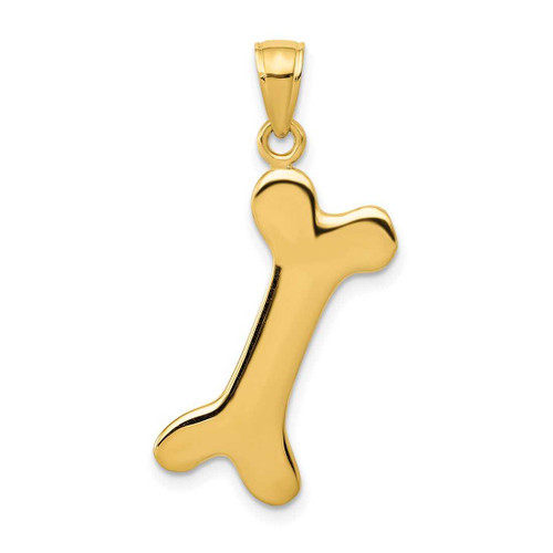 Image of 10k Yellow Gold 3-D Dog Bone Pendant