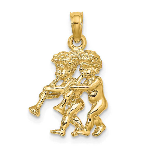 Image of 10k Yellow Gold 3-D Gemini Zodiac Pendant