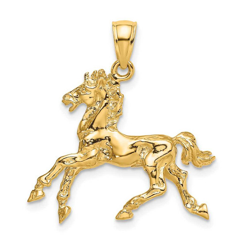 Image of 10K Yellow Gold 3-D Horse Trotting Pendant