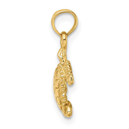 Image of 10K Yellow Gold 3-D Mini Sea Turtle Pendant