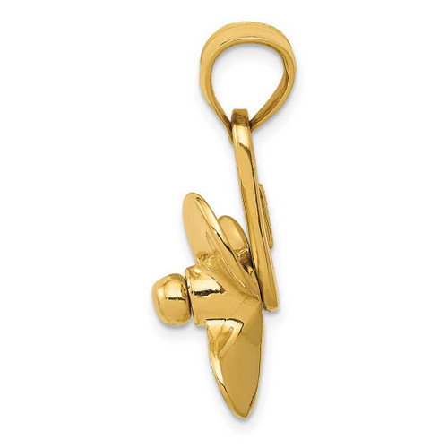 Image of 10K Yellow Gold 3-D Moveable Blade Propeller Pendant