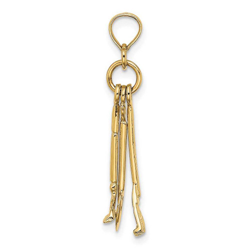 Image of 10K Yellow Gold 3-D Moveable Garden Tool Collection Pendant