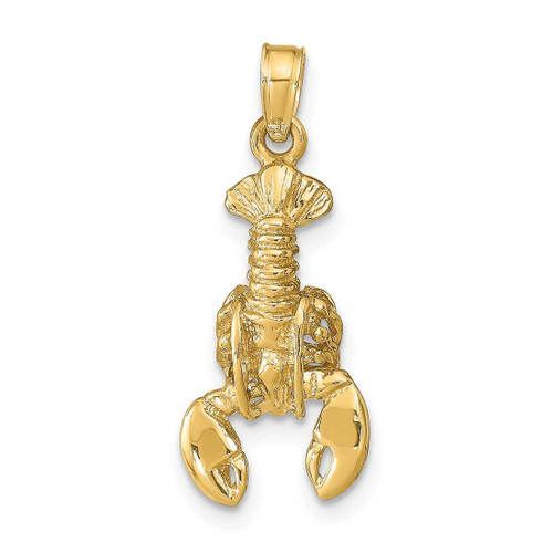 Image of 10k Yellow Gold 3-D Moveable Lobster Pendant