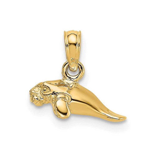 Image of 10K Yellow Gold 3-D Polished Mini Manatee Pendant