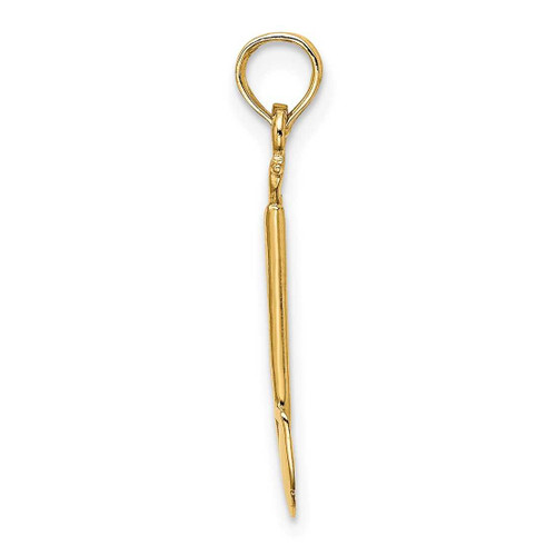 Image of 10K Yellow Gold 3-D Polished Shovel Garden Tool Pendant