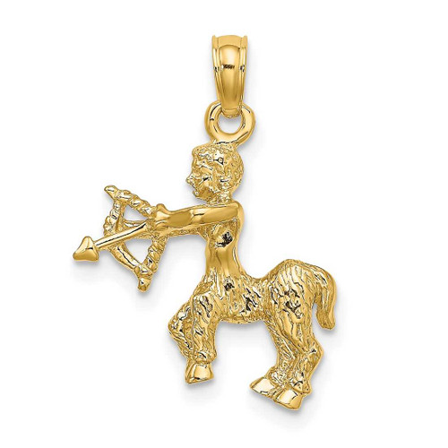 Image of 10k Yellow Gold 3-D Sagittarius Zodiac Pendant