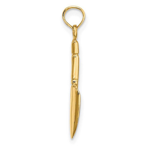 Image of 10K Yellow Gold 3-D Trowel Garden Tool Pendant