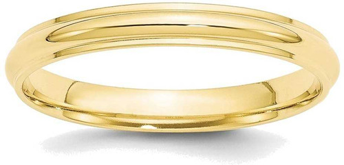Image of 10K Yellow Gold 3mm Half Round with Edge Band Ring