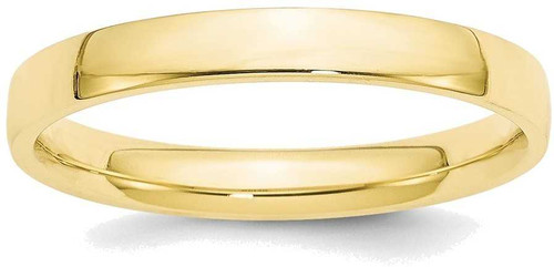 Image of 10K Yellow Gold 3mm Lightweight Comfort Fit Band Ring