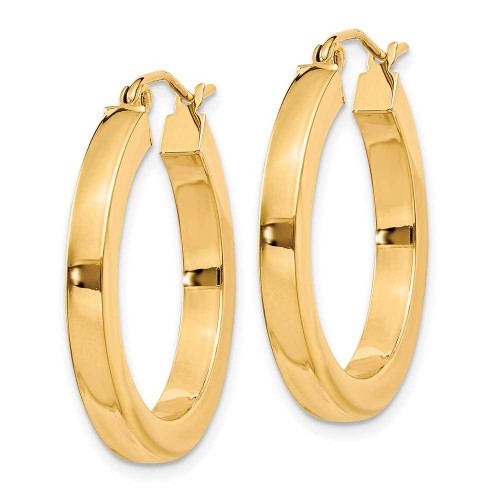 Image of 26.33mm 10k Yellow Gold 3mm Polished Square Hoop Earrings