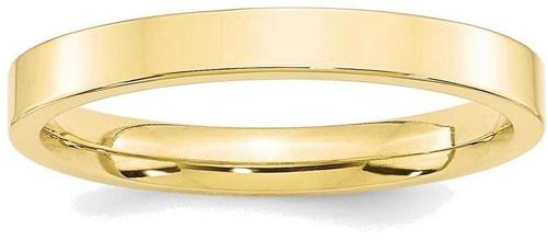 Image of 10K Yellow Gold 3mm Standard Flat Comfort Fit Band Ring