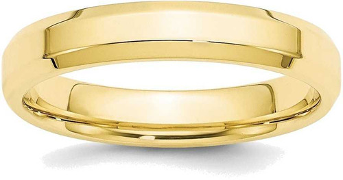 Image of 10K Yellow Gold 4mm Bevel Edge Comfort Fit Band Ring