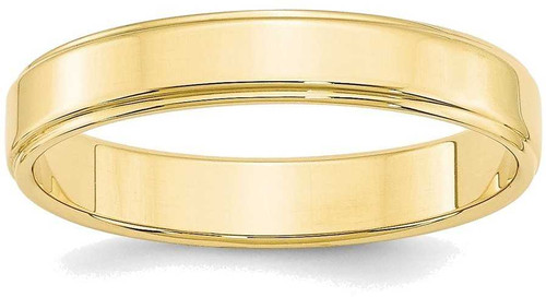 Image of 10K Yellow Gold 4mm Flat with Step Edge Band Ring