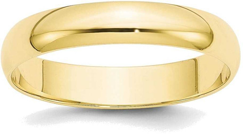 Image of 10K Yellow Gold 4mm Lightweight Half Round Band Ring