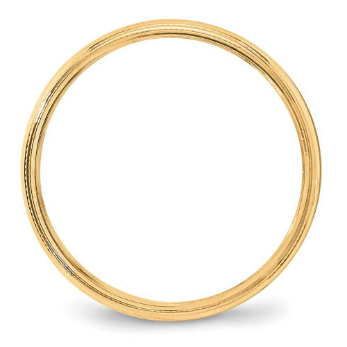 Image of 10K Yellow Gold 4mm Lightweight Milgrain Half Round Band Ring
