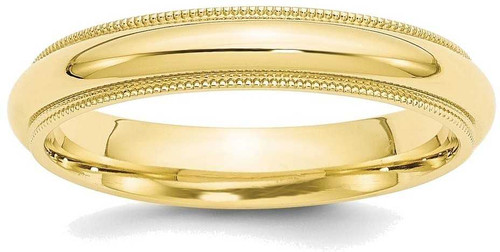 Image of 10K Yellow Gold 4mm Milgrain Comfort Fit Band Ring