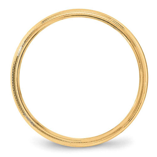 Image of 10K Yellow Gold 4mm Milgrain Half Round Band Ring