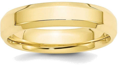 Image of 10K Yellow Gold 5mm Bevel Edge Comfort Fit Band Ring