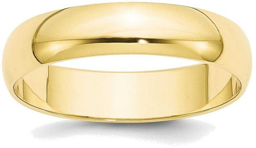 Image of 10K Yellow Gold 5mm Lightweight Half Round Band Ring