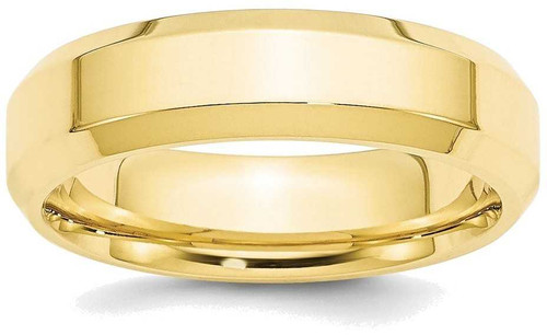 Image of 10K Yellow Gold 6mm Bevel Edge Comfort Fit Band Ring