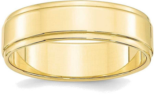 Image of 10K Yellow Gold 6mm Flat with Step Edge Band Ring